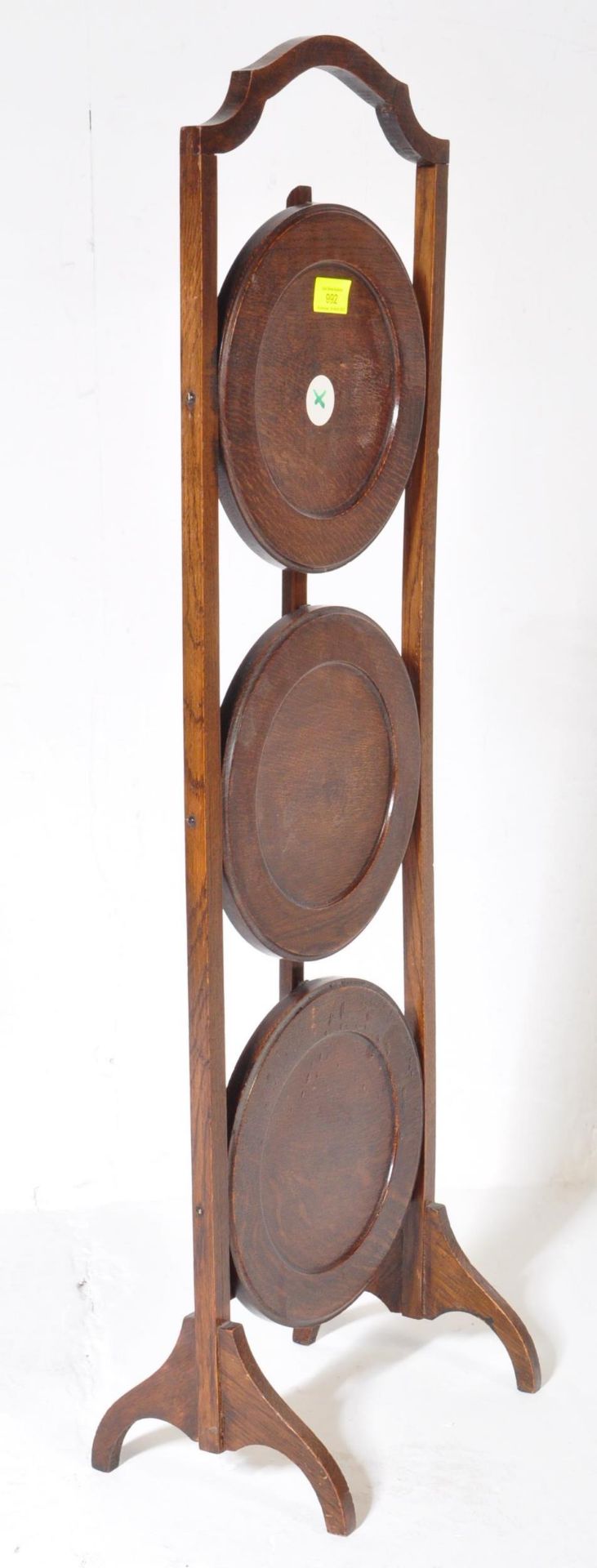 EDWARDIAN MAHOGANY FOLDING CAKE STAND TABLE TRAY - Image 5 of 5