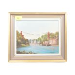 GEORGE HORNE OIL ON BOARD PAINTING - CLIFTON SUSPENSION BRIDGE