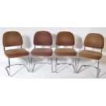 FOUR RETRO VINTAGE ERGONOMIC CANTILEVER OFFICE CHAIRS