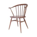 20TH CENTURY BEECH & ELM HORSE SHOE SPINDLE BACK CHAIR