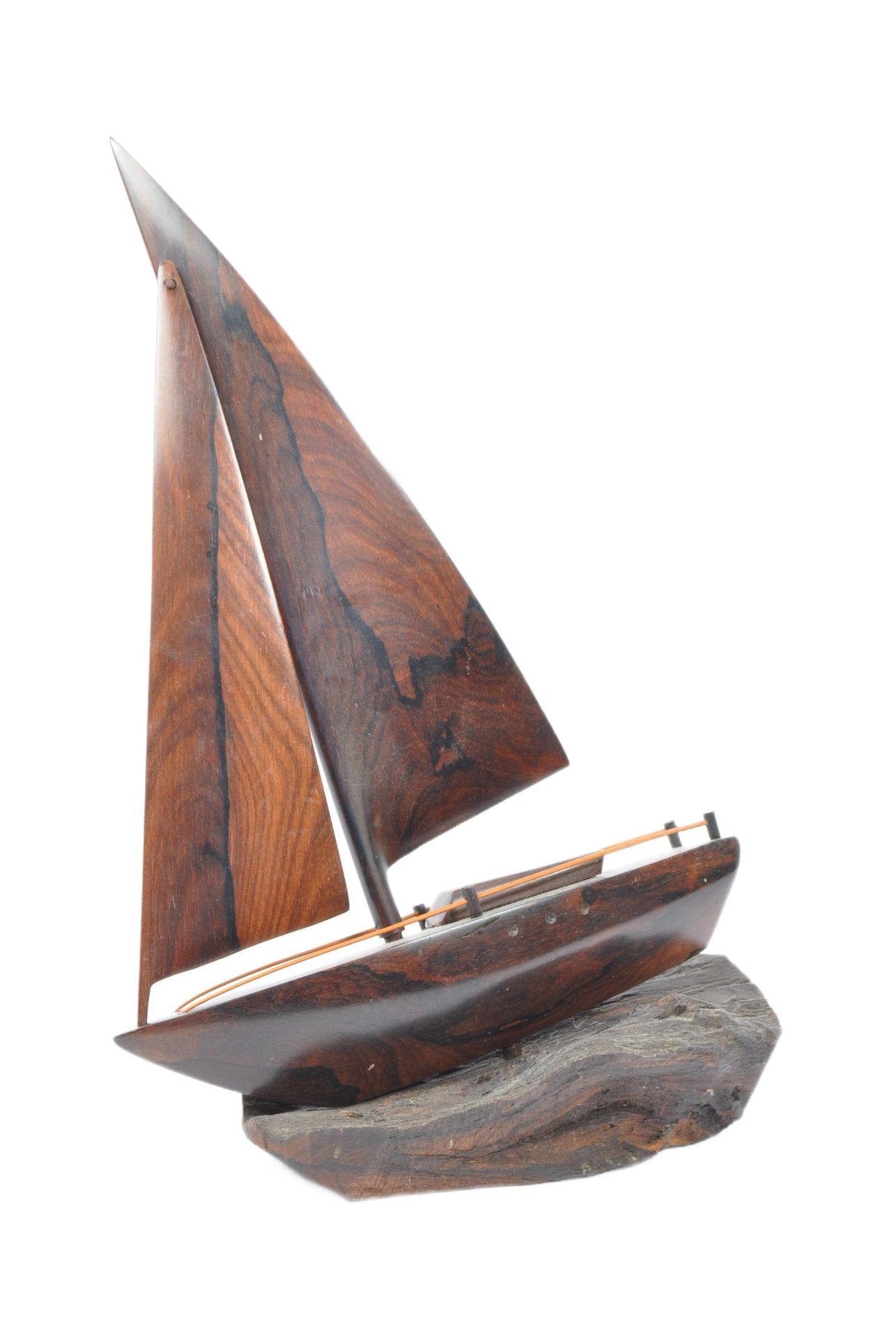 ART DECO STYLE CARVED HARDWOOD MODEL OF A YACHT