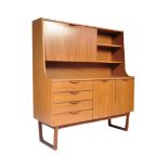 RETRO VINTAGE TEAK VENEERED HIGHBOARD - FRESCO MANNER