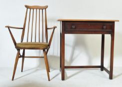 MID 20TH CENTURY BEECH & ELM ERCOL DESK AND CHAIR