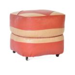 H C HAMLEY - 1960S LEATHERETTE POUFFE FOOTSTOOL OTTOMAN