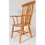 20TH CENTURY PINE FARMHOUSE KITCHEN WINDSOR ARMCHAIR