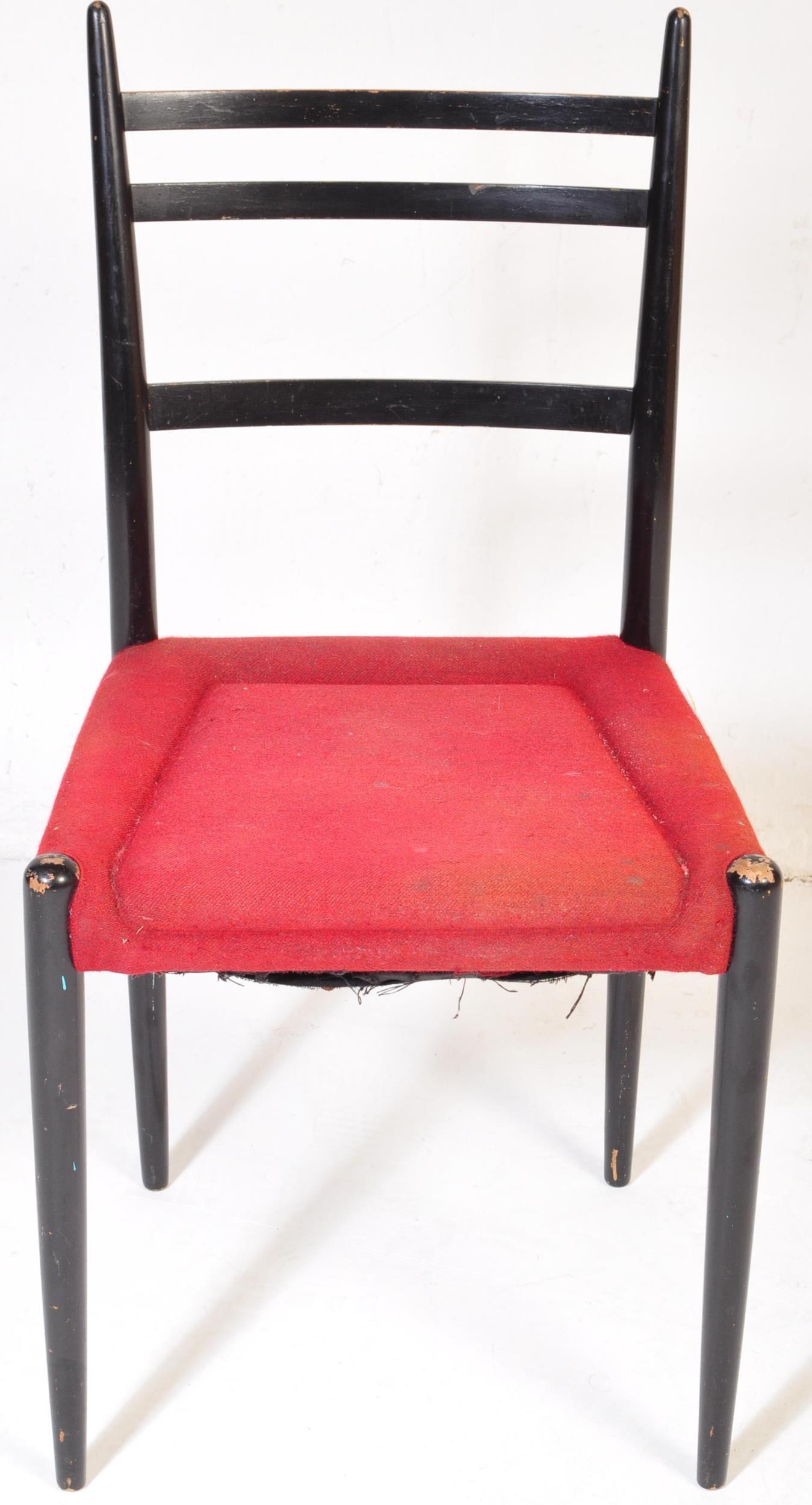 FOUR RETRO MID 20TH CENTURY EBONISED DINING CHAIRS - Image 4 of 5