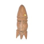 AFRICAN CARVED WOODEN TRIBAL WALL MASK OF AN ELDER