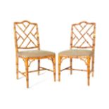 MATCHING PAIR OF 18TH CENTURY STYLE FAUX BAMBOO CHAIRS