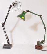 TWO RETRO VINTAGE METAL ANGLEPOISE TABLE DESK LAMPS