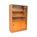 RETRO MID 20TH CENTURY TEAK GLAZED CABINET