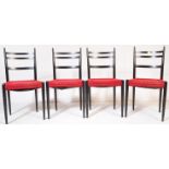 FOUR RETRO MID 20TH CENTURY EBONISED DINING CHAIRS