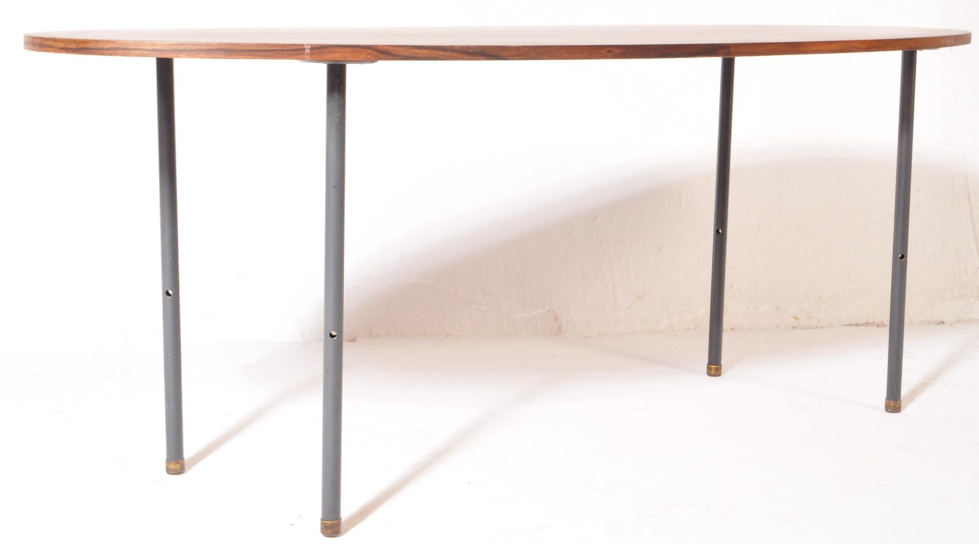 MANNER OF MERROW ASSOCIATES TEAK & METAL COFFEE TABLE