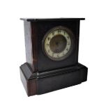 VICTORIAN 19TH CENTURY SLATE & MARBLE 24HR MANTEL CLOCK