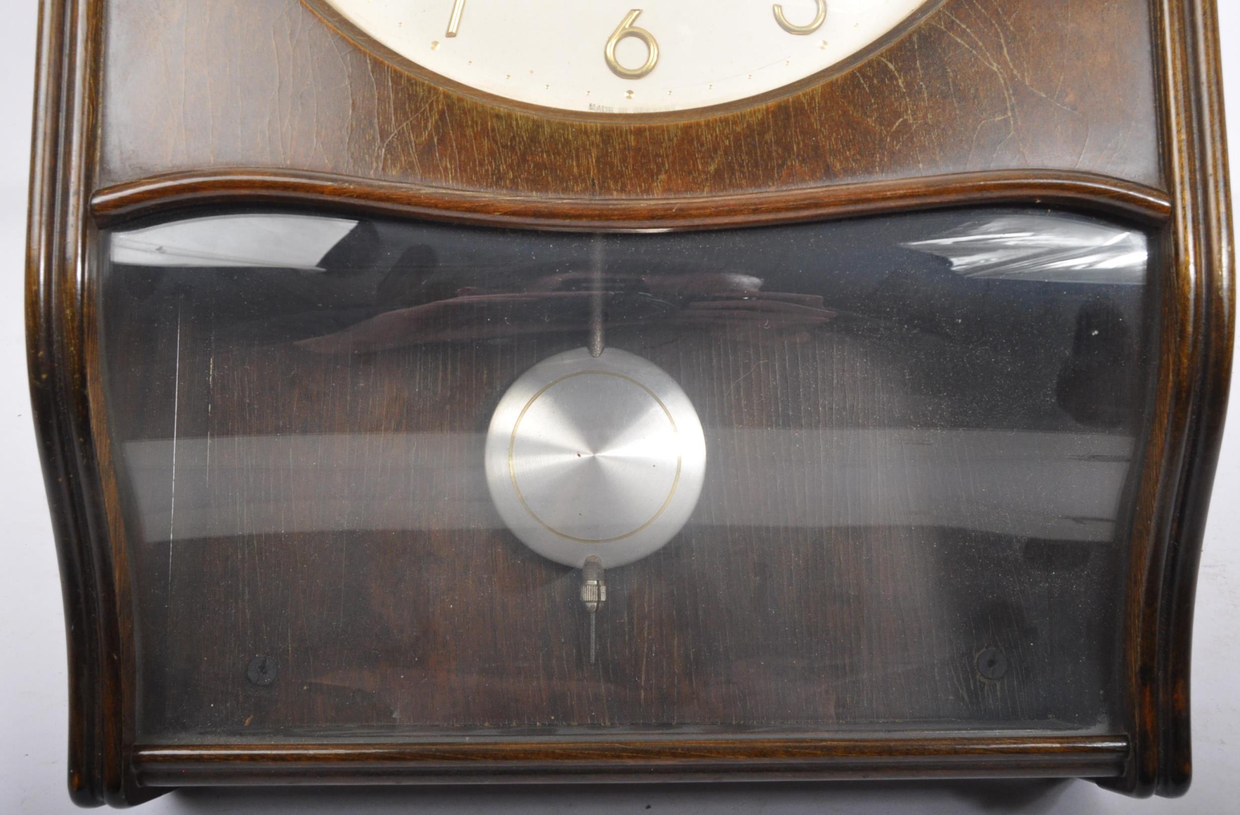 KIENZLE GERMANY HANGING WALNUT WALL CLOCK - Image 3 of 6