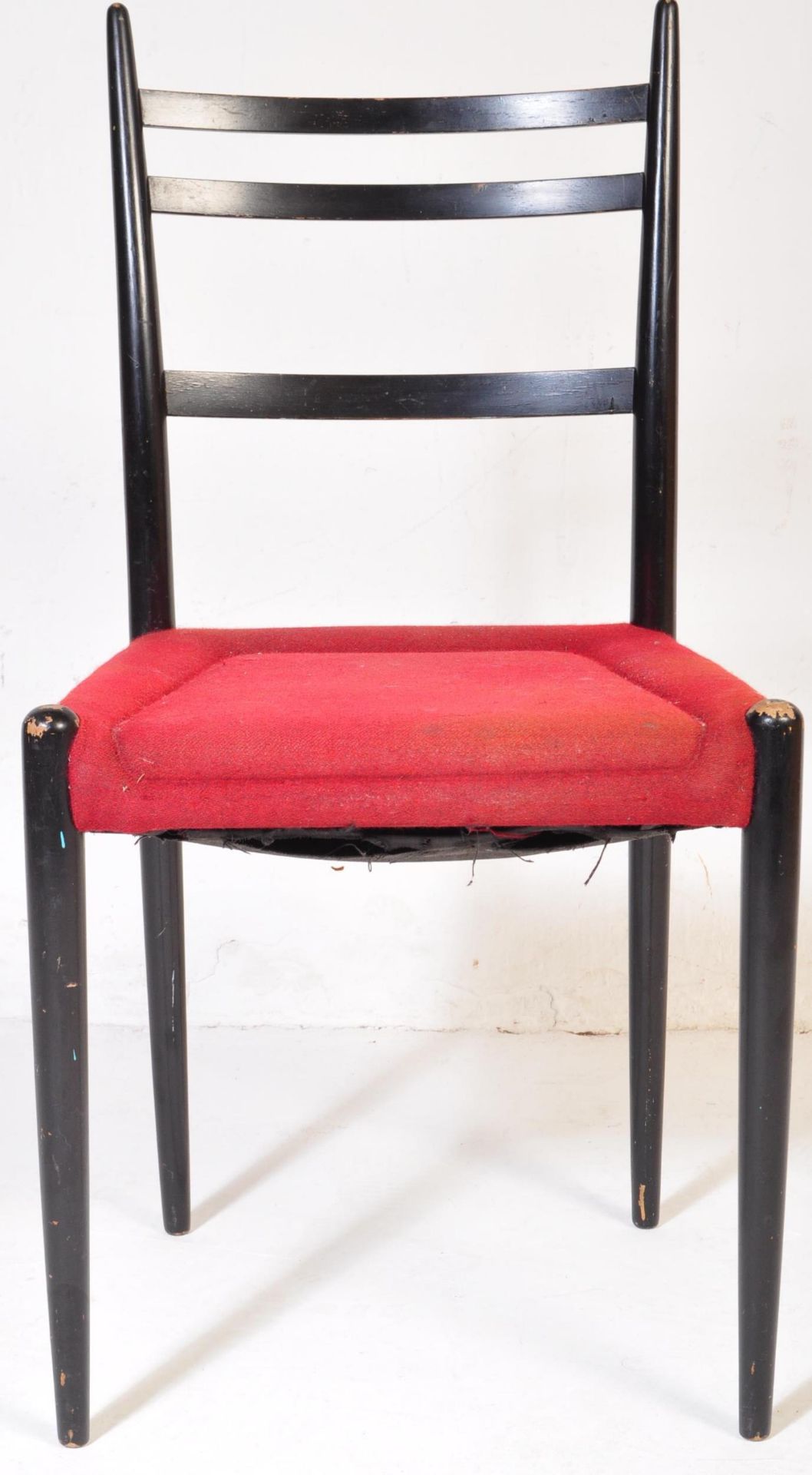 FOUR RETRO MID 20TH CENTURY EBONISED DINING CHAIRS - Image 3 of 5
