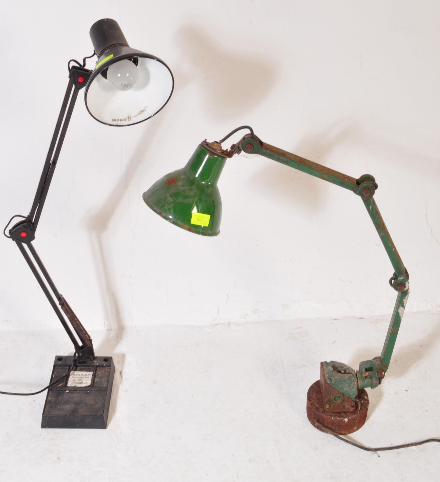 TWO RETRO VINTAGE METAL ANGLEPOISE TABLE DESK LAMPS - Image 2 of 6