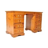 20TH CENTURY COUNTRY PINE REVIVAL TWIN PEDESTAL DESK