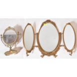 TWO VINTAGE 20TH CENTURY MIRRORS - TRIPTICH & DRESSING TABLE