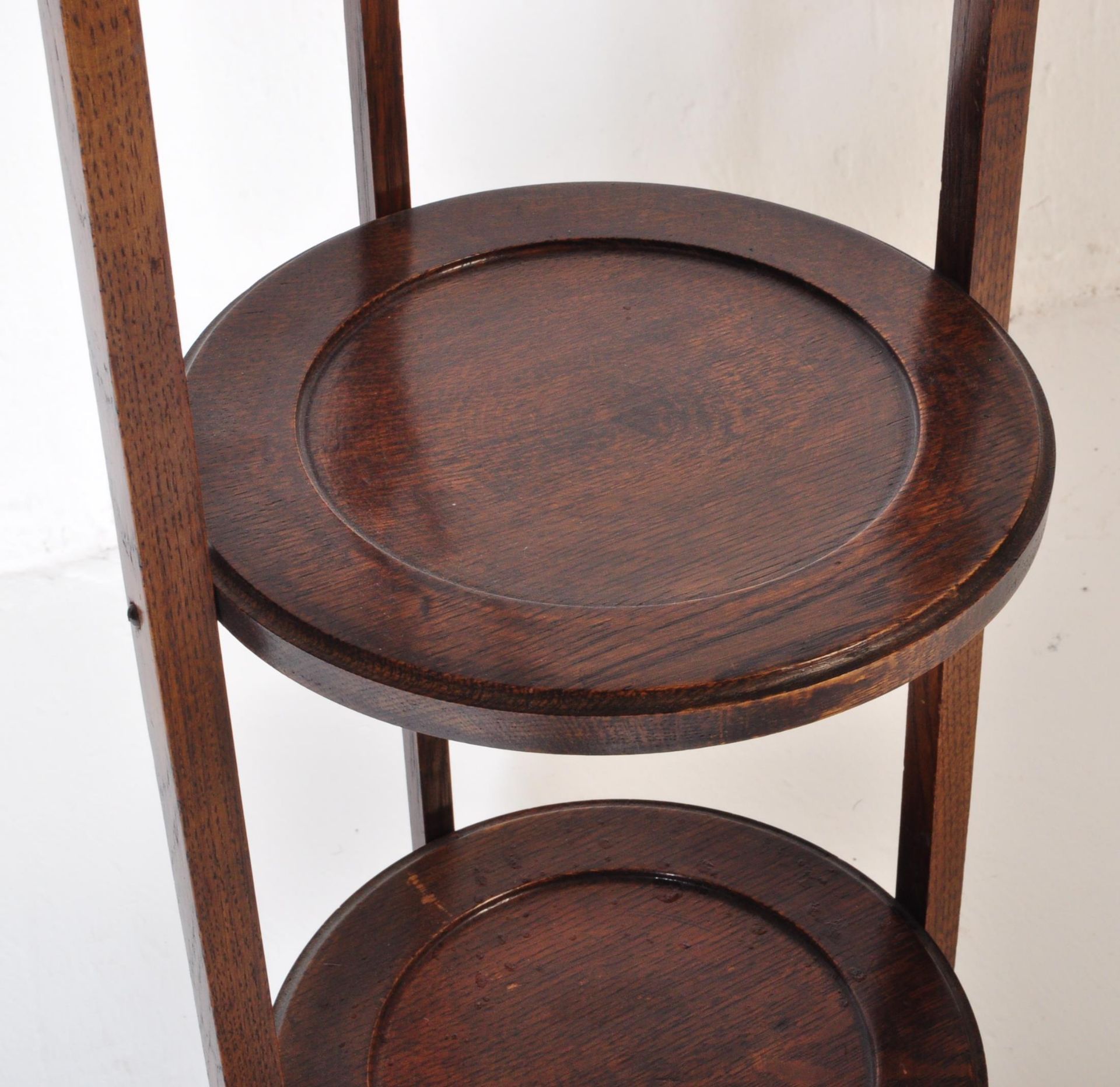 EDWARDIAN MAHOGANY FOLDING CAKE STAND TABLE TRAY - Image 4 of 5