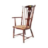 LATE 19TH CENTURY GOLDSMITH WINDSOR STYLE ARMCHAIR