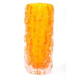 WHITEFRIARS - VINTAGE MID 20TH CENTURY ORANGE BARK VASE