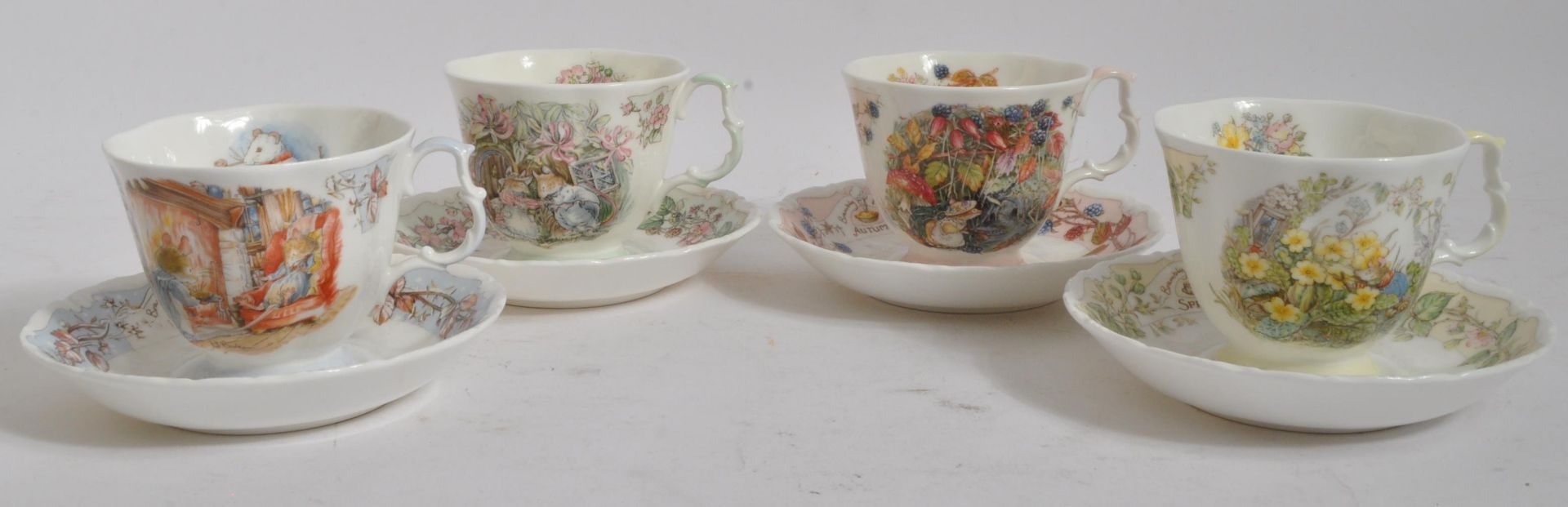 ROYAL DOULTON - JILL BARKLEM 1983 - FOUR CUPS & SAUCERS SEASONS