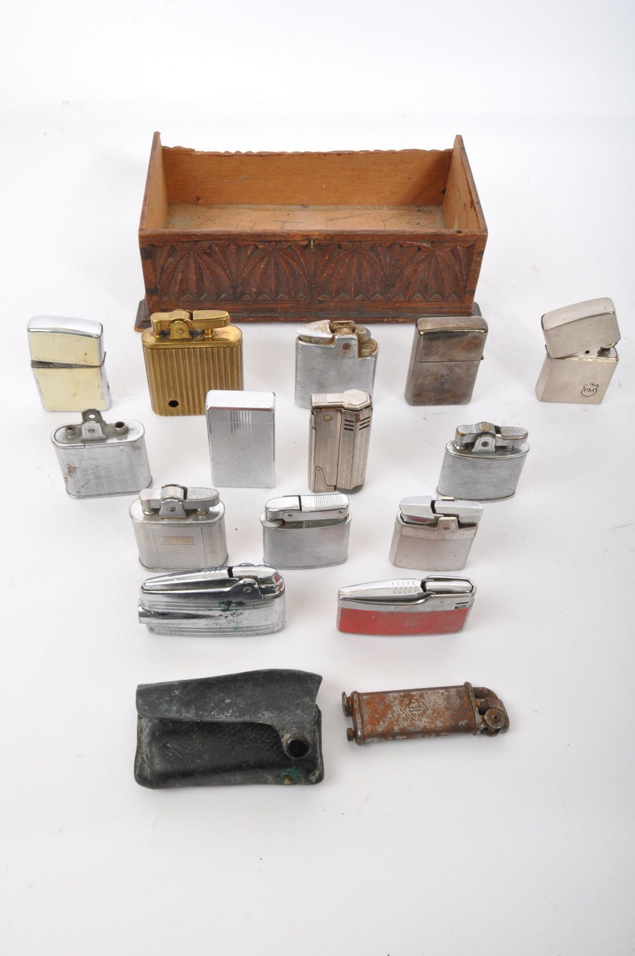 ASSORTMENT OF VINTAGE NOVELTY CIGARETTE POCKET LIGHTERS