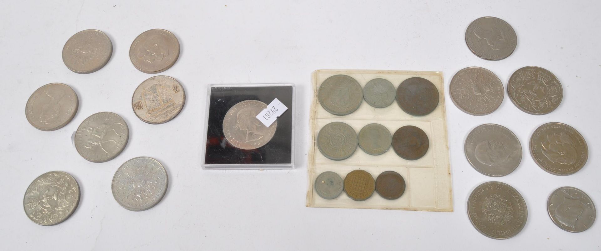 ASSORTMENT OF STAMPS & CROWN COINS - Image 2 of 5
