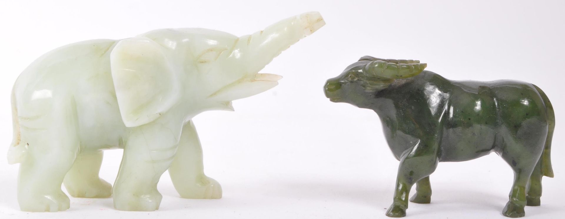 TWO 20TH CENTURY CHINESE FIGURES - NEPHRITE JADE