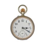 EARLY 20TH CENTURY 8 DAY GOLIATH SILVER PLATED POCKET WATCH