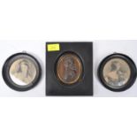 THREE VICTORIAN FRAMED ETCHINGS & CAMEO PLAQUE