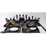 COLLECTION EARLY 20TH CENTURY FRENCH EBONY DRESSING SETS