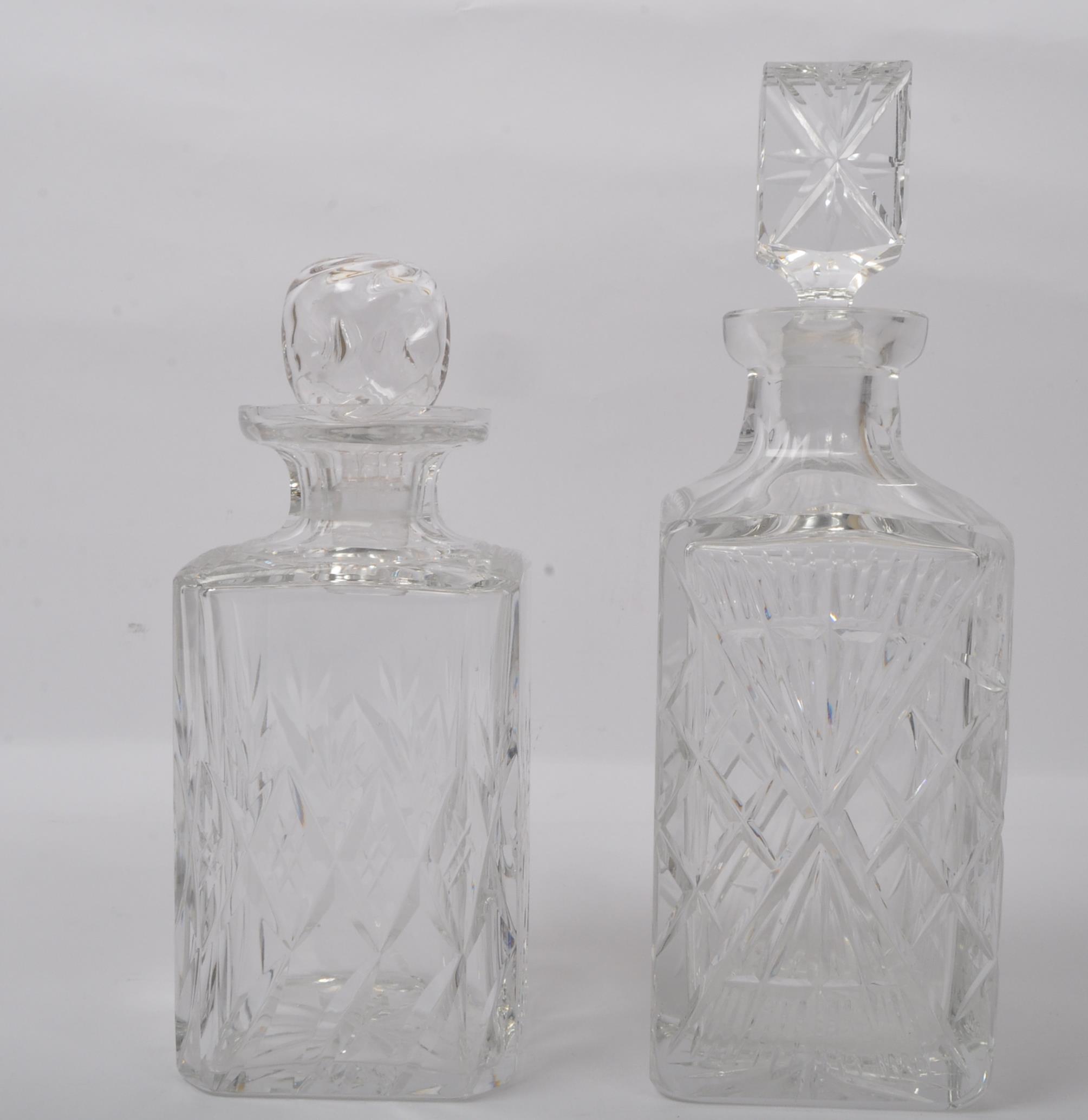 EIGHT LARGE VINTAGE CUT GLASS DECANTERS - Image 5 of 6