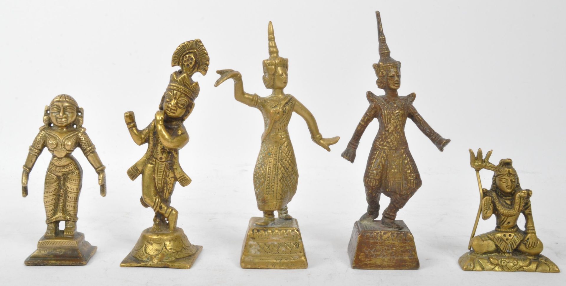 COLLECTION OF BRASS & BRONZE INDIAN & THAI DEITY FIGURES