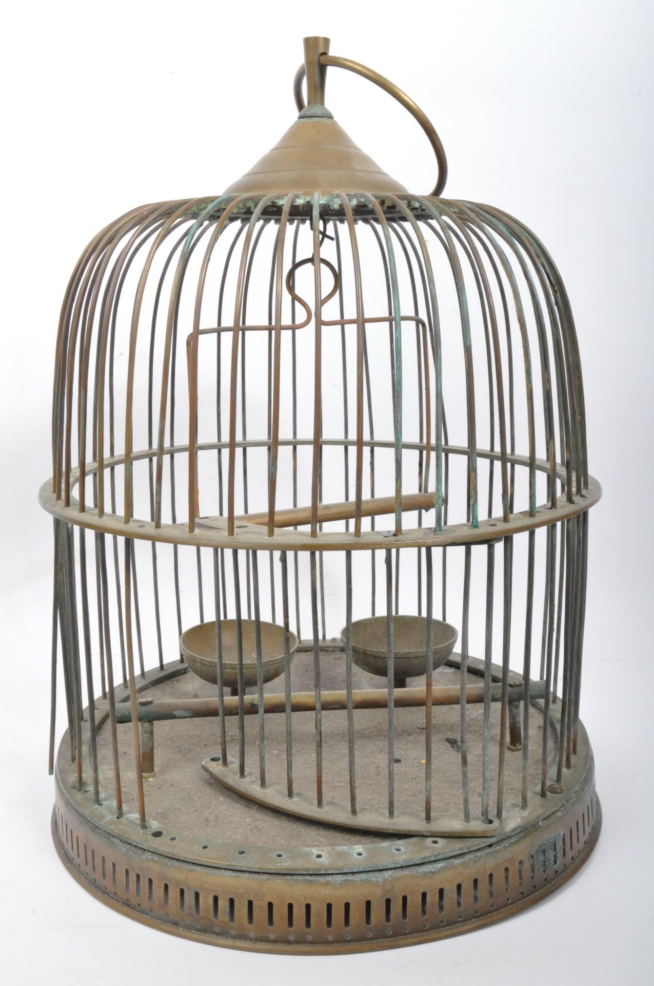 EARLY 20TH CENTURY BRASS DOME SHAPED BIRDCAGE