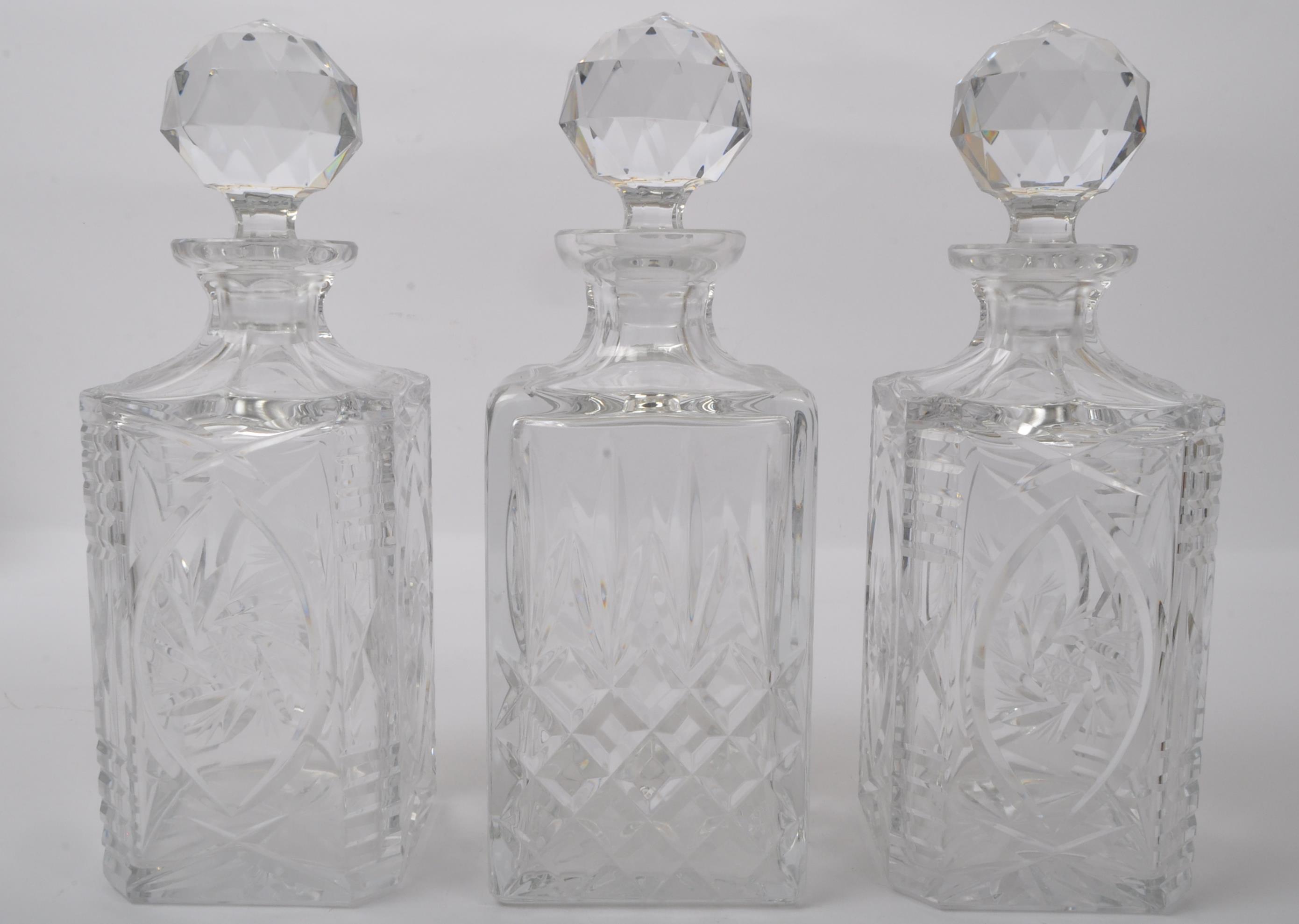 EIGHT LARGE VINTAGE CUT GLASS DECANTERS - Image 2 of 6