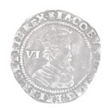 17TH CENTURY JAMES I 1621 SILVER SIXPENCE COIN