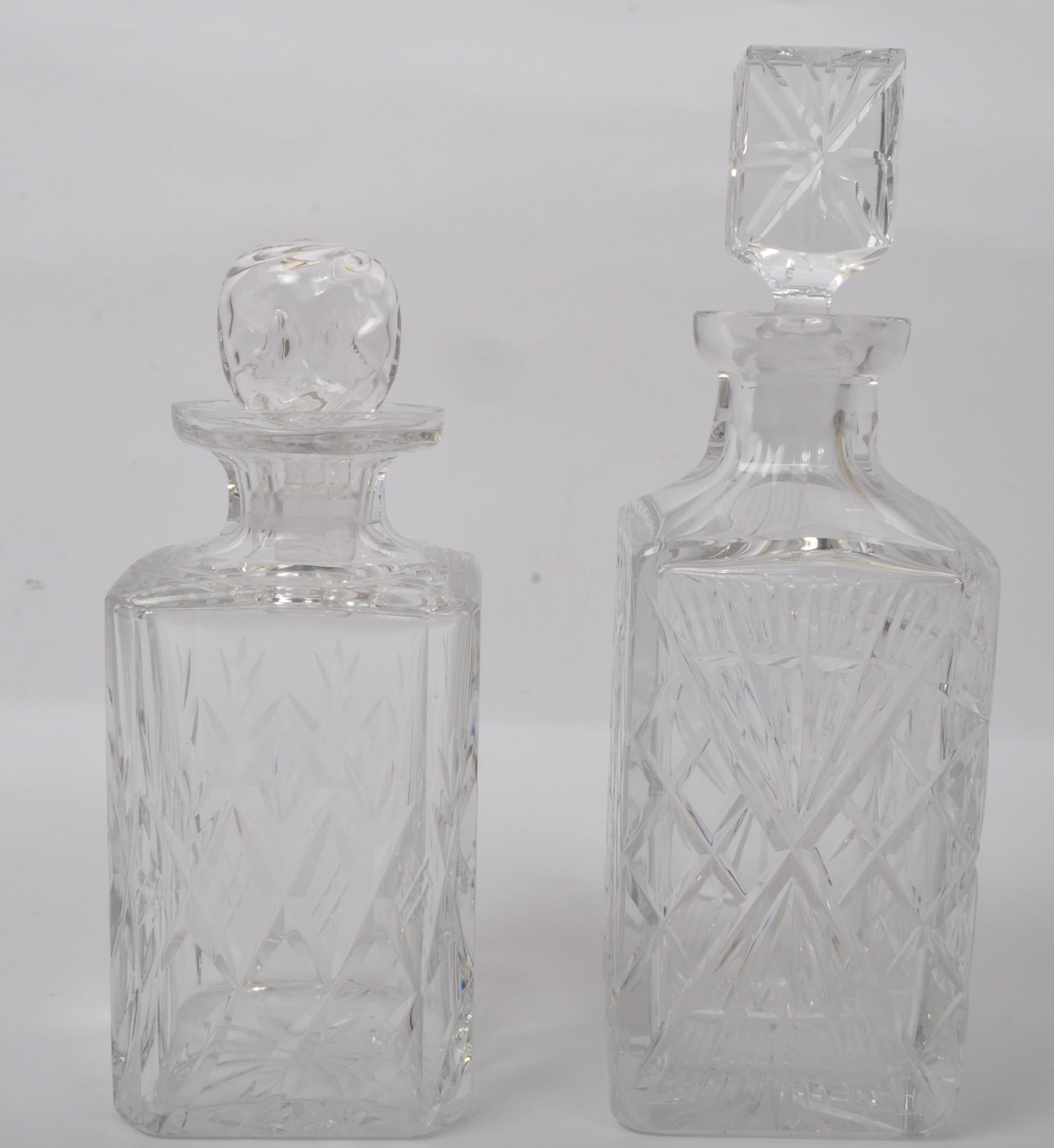 EIGHT LARGE VINTAGE CUT GLASS DECANTERS - Image 6 of 6