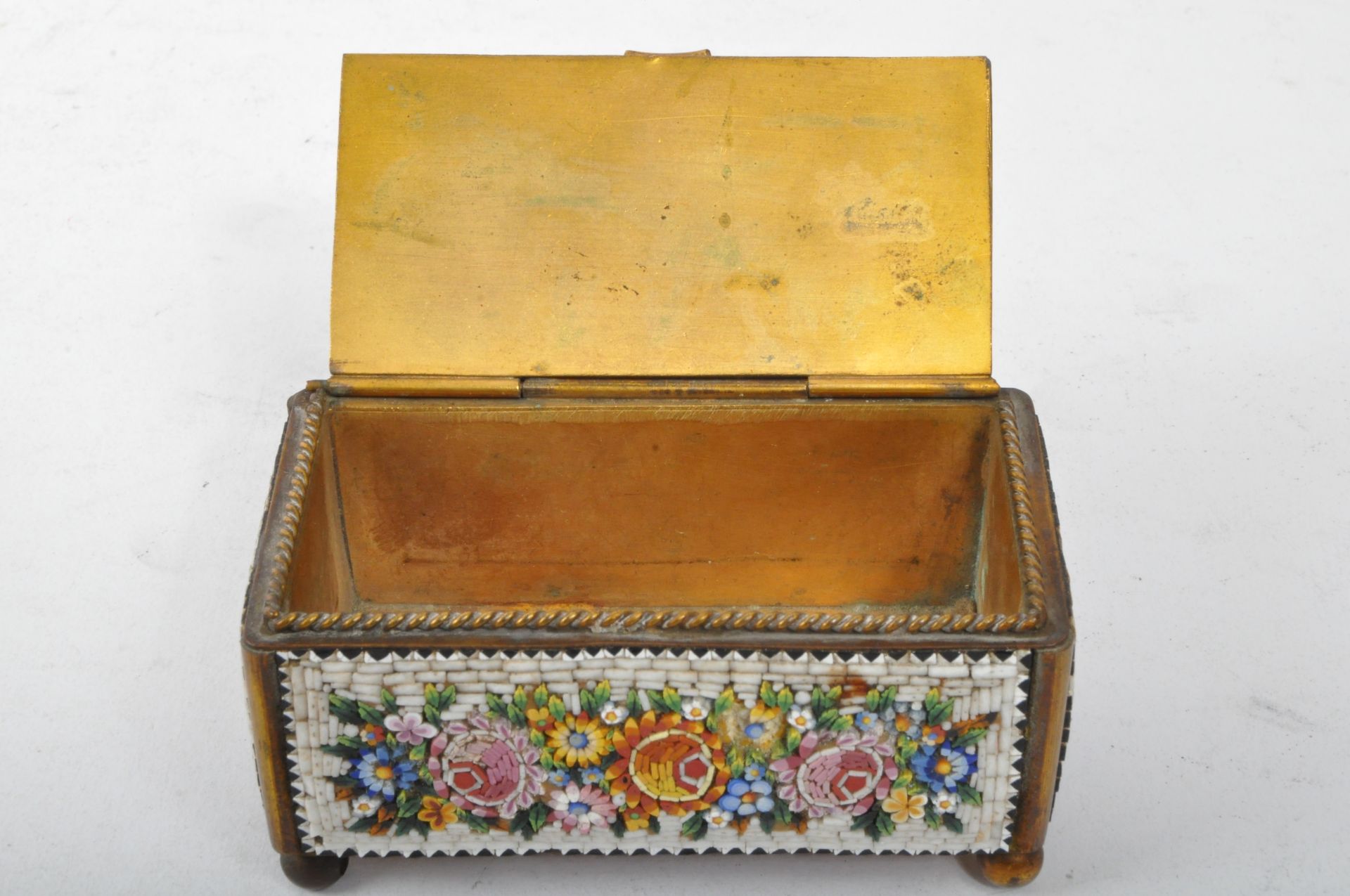 19TH CENTURY ITALIAN MICRO MOSAIC JEWELLERY BOX CASKET - Bild 5 aus 6