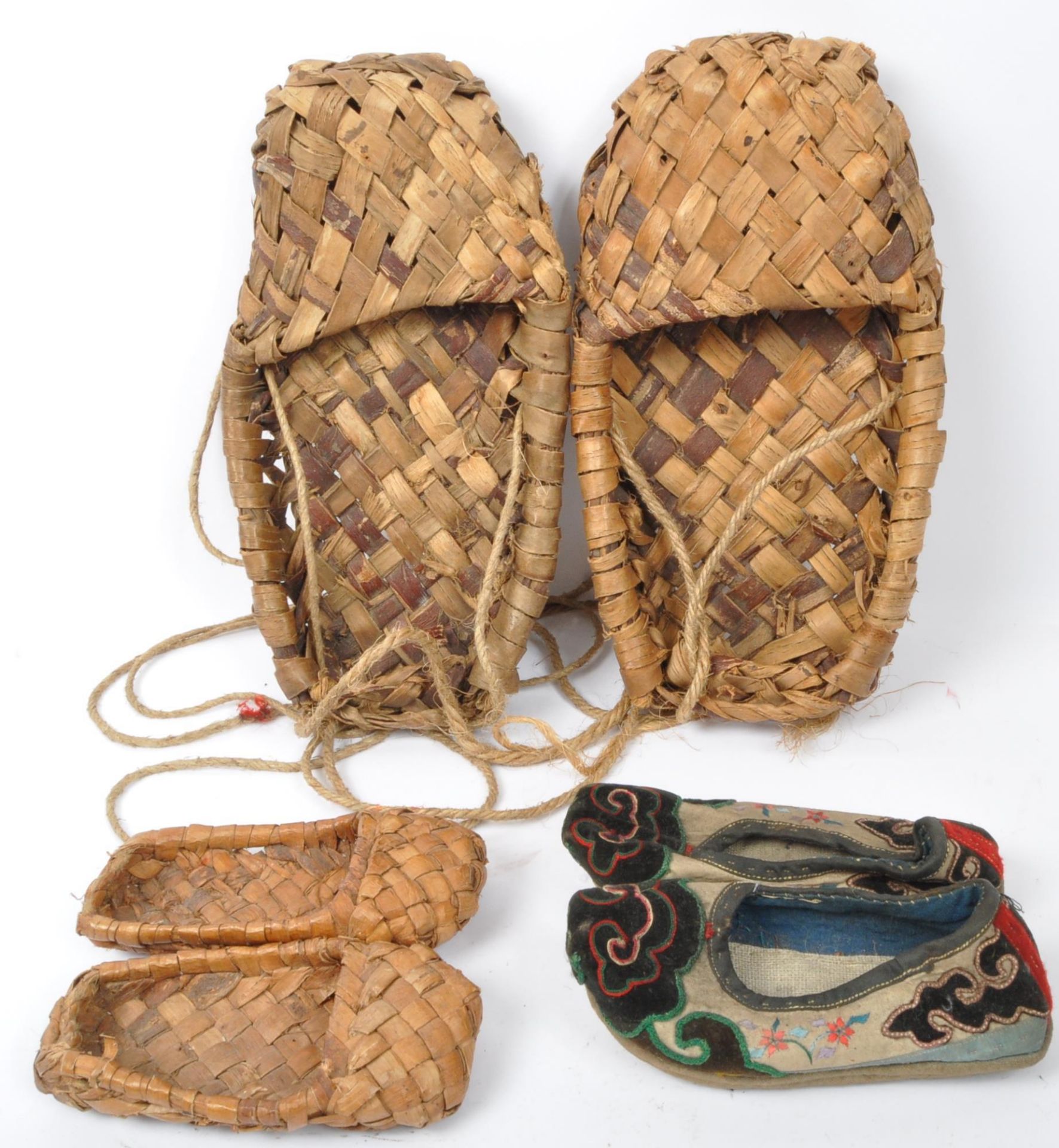 COLLECTION OF CHINESE SHOES - EMBROIDERED & WOVEN