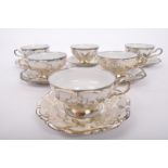 MID CENTURY GERMAN HUTSCHENREUTHER SILVER LUSTRE COFFEE SET