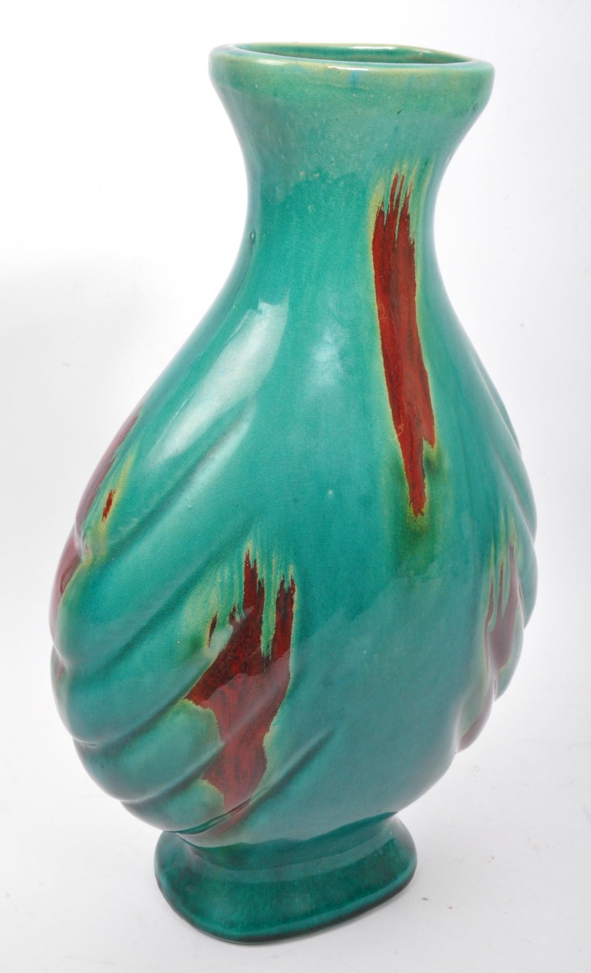 VINTAGE CERAMIC STUDIO ART POTTERY SHAPED VASE - Image 5 of 5