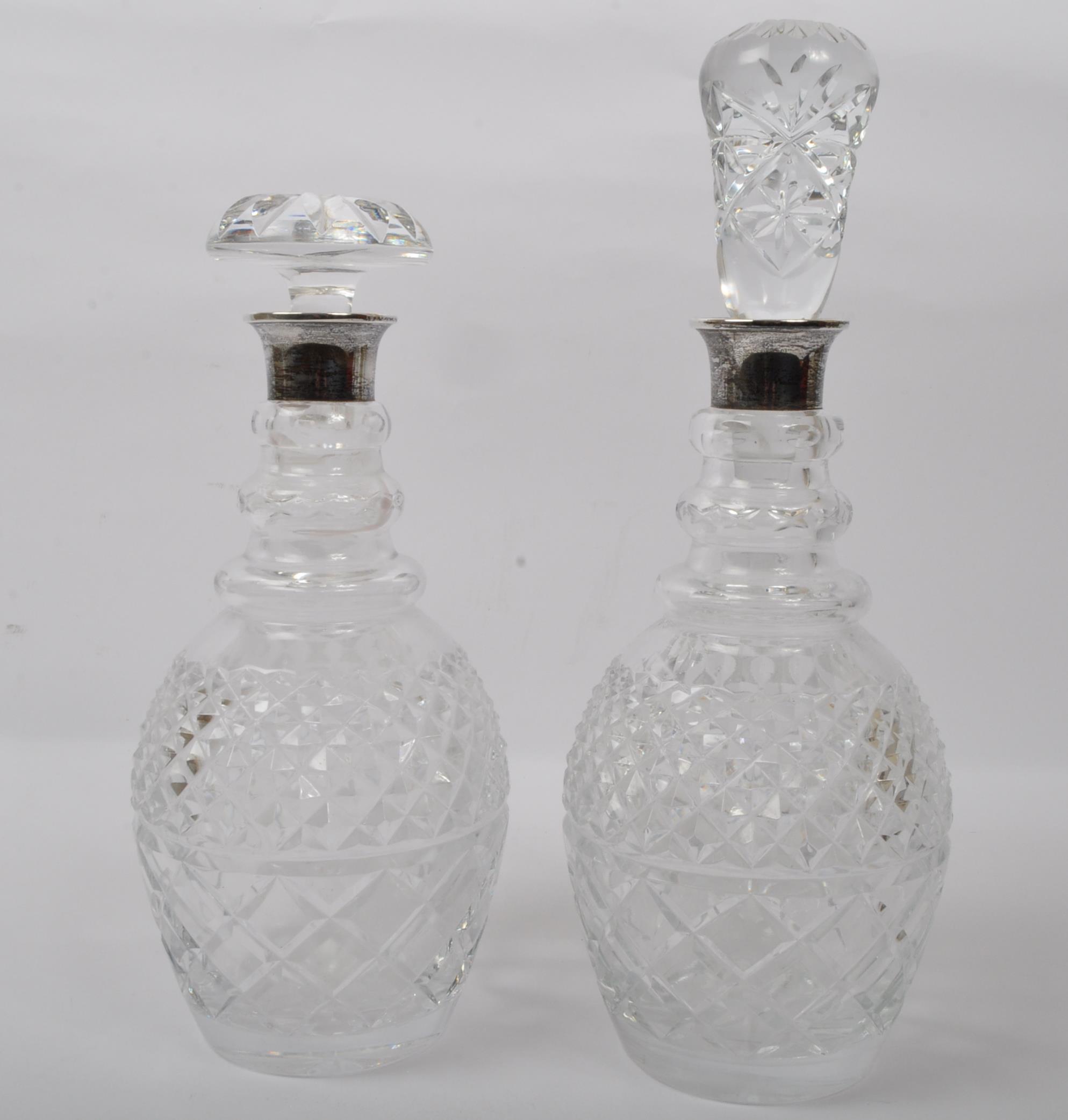 EIGHT LARGE VINTAGE CUT GLASS DECANTERS - Image 4 of 6