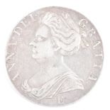 18TH CENTURY 1707 QUEEN ANNE SILVER CROWN COIN