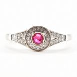 WHITE GOLD RUBY & DIAMOND RING