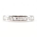 HALLMARKED 9CT WHITE GOLD & CZ HALF ETERNITY RING