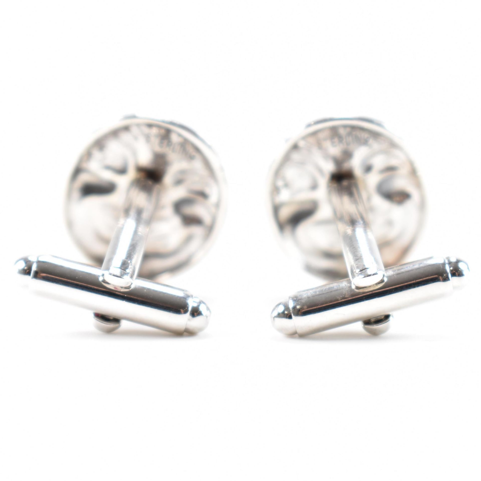 PAIR OF STERLING SILVER MOON FACE CUFFLINKS - Image 4 of 4