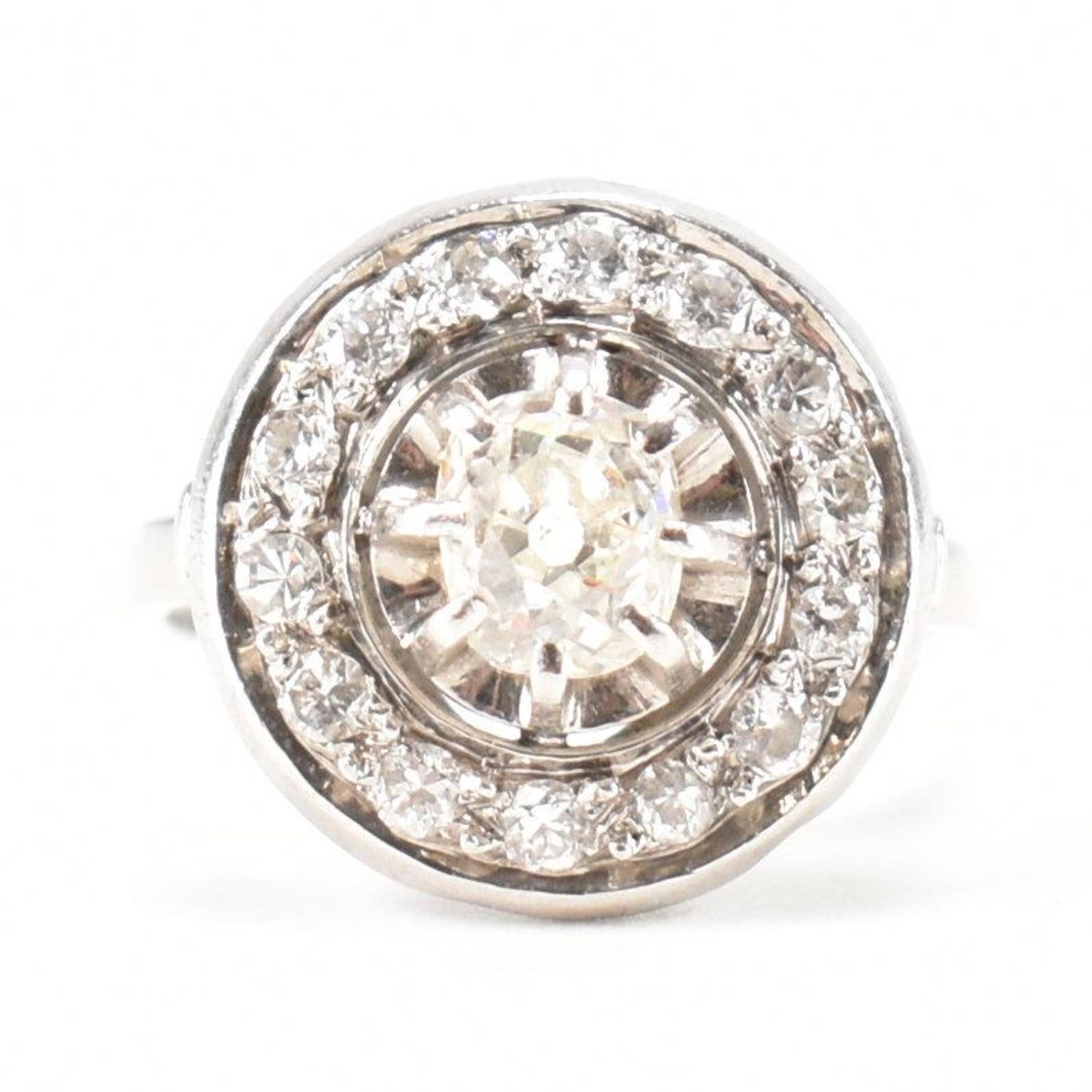 FRENCH ART DECO DIAMOND TARGET RING