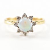 HALLMARKED 18CT GOLD OPAL & DIAMOND RING