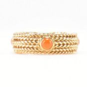 STERLÉ PARIS 18CT GOLD & CARNELIAN BAND RING